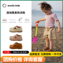 woollykids澳洲黑鼻狗款皮鞋中童鞋男女宝宝可爱凉鞋小童经典百搭