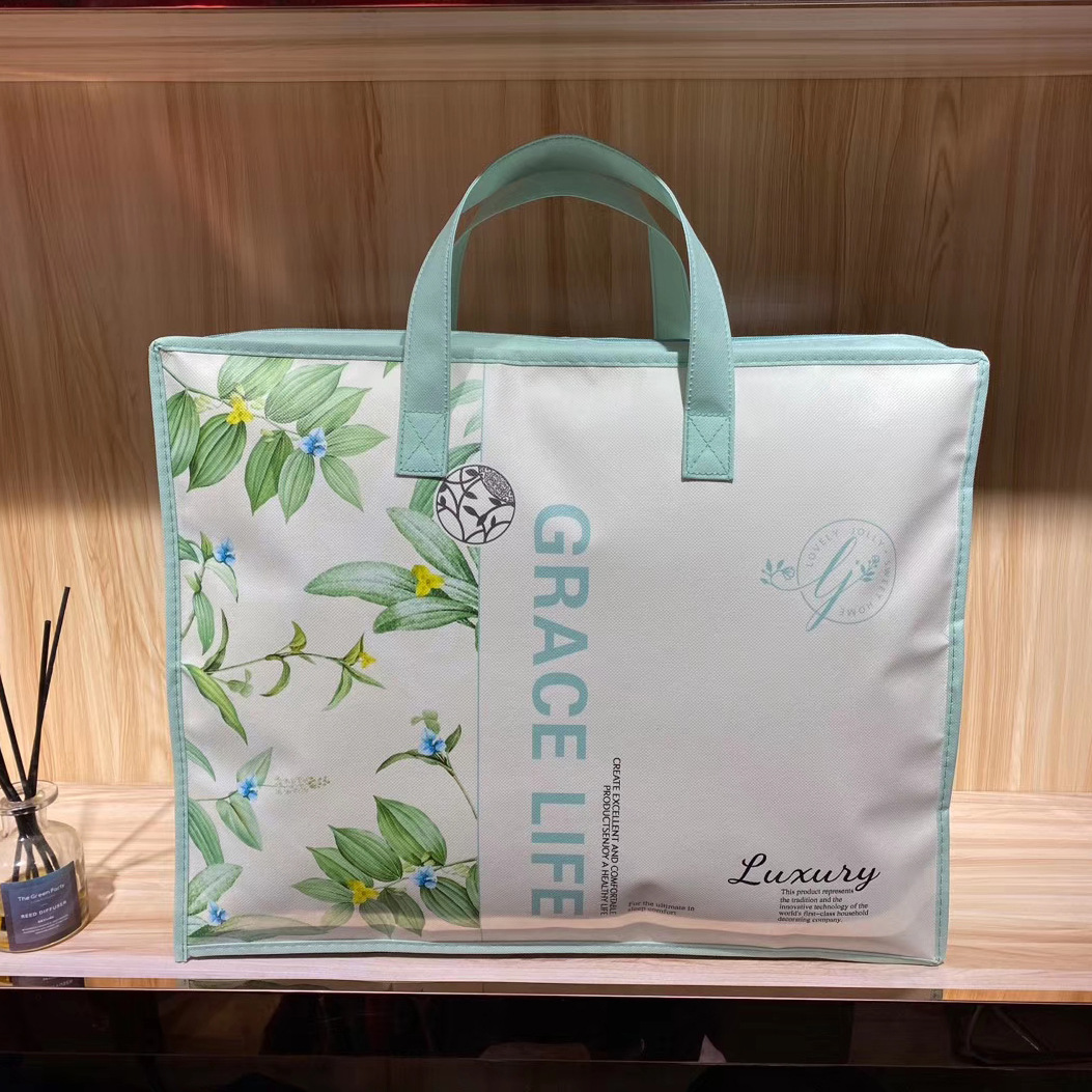 家纺四件套包装袋无纺布拉链手提袋卡通儿童夏凉被空调被收纳袋子