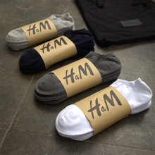 5pair Men's Sock Solid Color Cotton Business Socks男纯色袜子