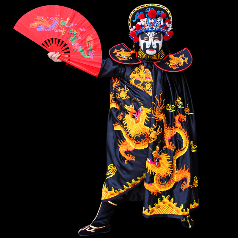 变脸服装川剧全套戏服刺绣川剧服装全套12张脸谱带教学表演道具