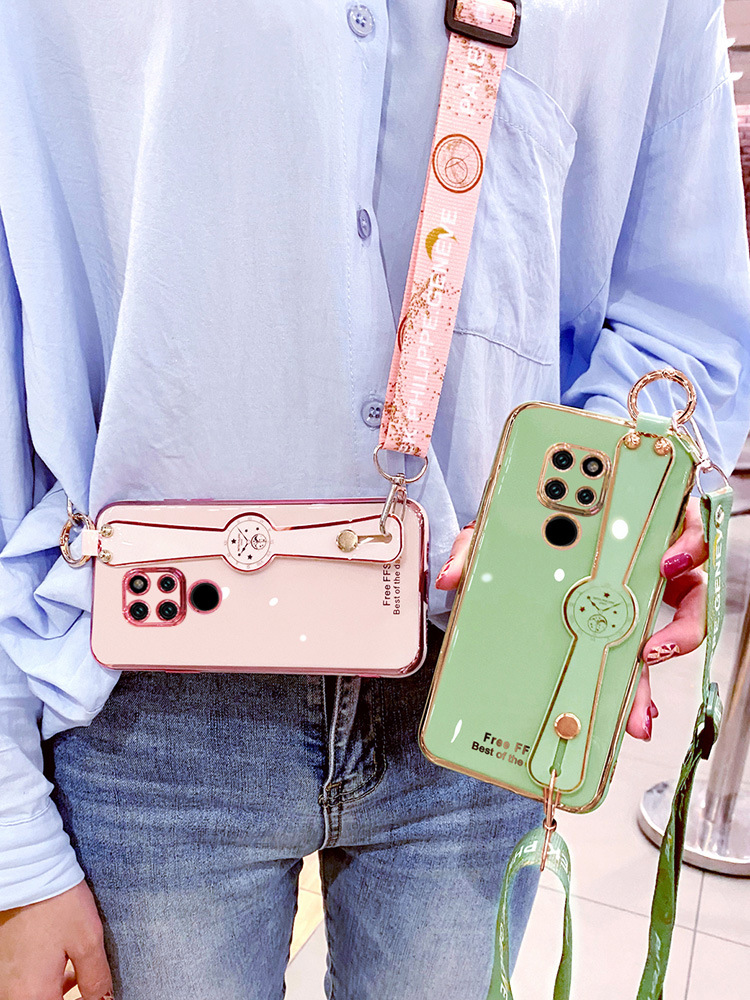 适用华为mate20rs手机壳mete20保时捷保护mt20硅胶套m20腕带斜挎