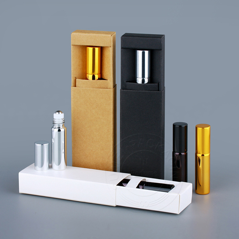 现货 5ml电镀香水瓶带包装盒 滚珠瓶走珠瓶 玻璃精油瓶 分装瓶