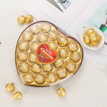 新款心形方形巧克力24粒礼盒装 婚庆过节情人节朱古力喜糖果批发