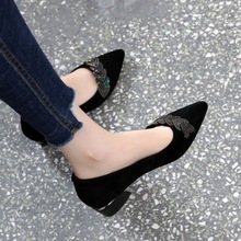 一脚蹬女鞋2023年新款低跟黑色工作鞋时尚气质女鞋老北京布鞋女