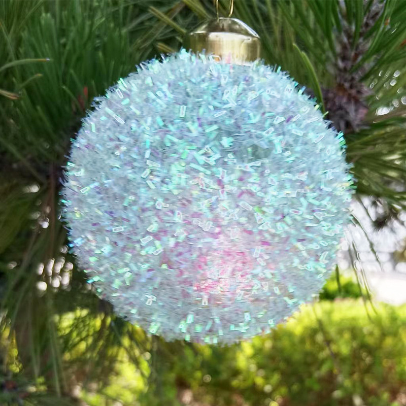 Factory Wholesale Christmas Glass Ball Pendant Flashing Sequins Glass Ball Shopping Mall Festival Event Decorations