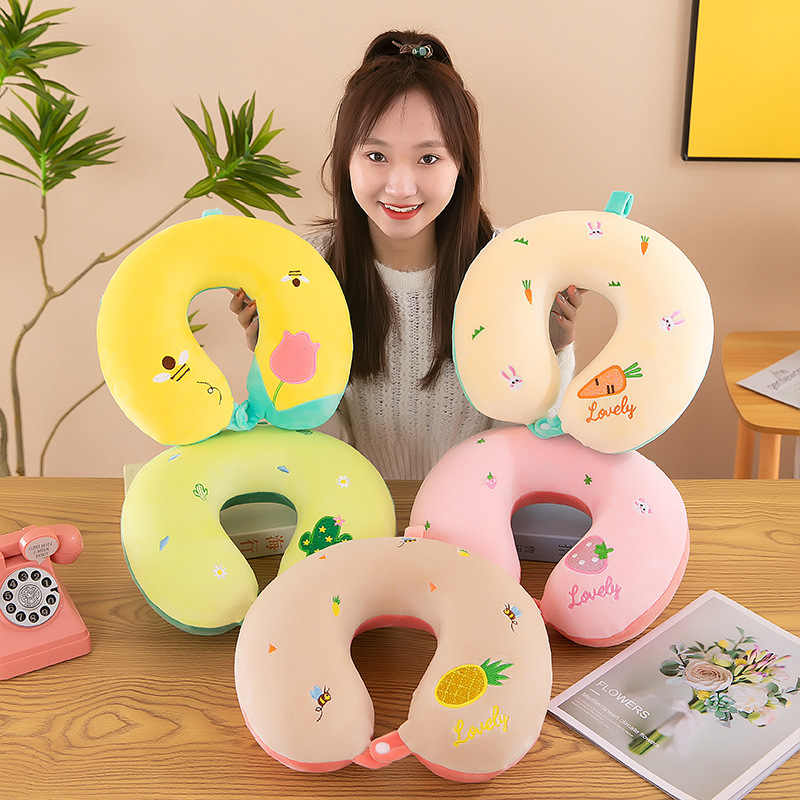 ab version double-sided u-shape pillow logo neck protection nap cervical spine memory cotton pillow neck pillow u-shaped pillow sleeping head