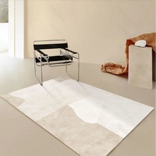 地毯 客厅侘寂北欧抽象线条茶几垫卧室毛绒床边艺术风地垫独立站