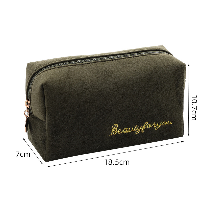 New Style Storage Bag Creative Flannel Cosmetic Bag Portable Zipper Cosmetic Bag Clutch Multi-Color Optional