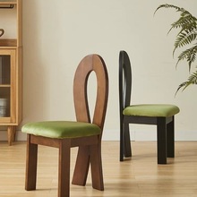 法式复古餐椅北欧设计师人鱼椅化妆靠背椅侘寂风艺术中古实木椅