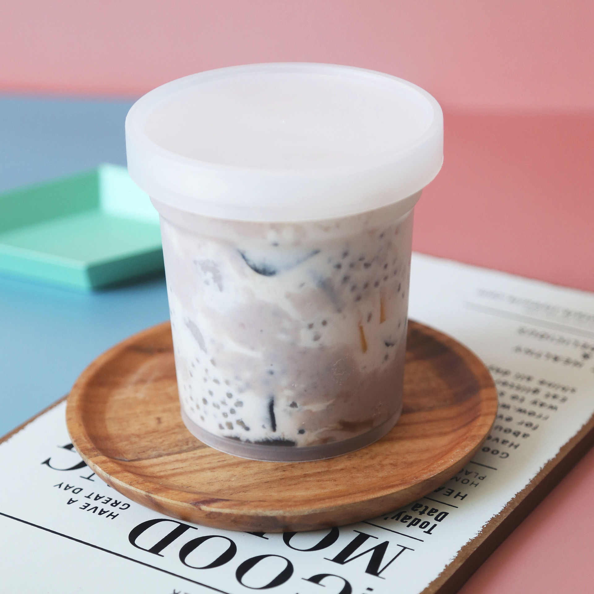 新年 500ml 烧仙草杯水果捞包装盒芋圆杯蛋糕罐子西米露杯10只