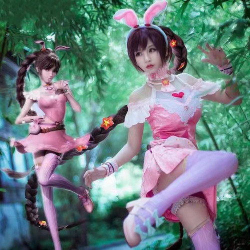 斗罗大陆cosplay 柔骨兔小舞cos假发 古风假发头饰棕色麻花辫头套