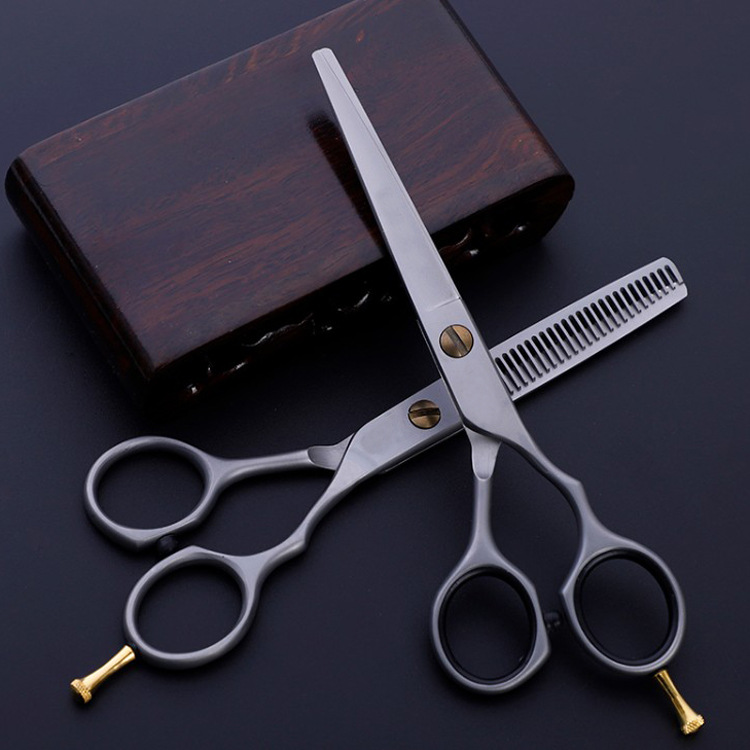专业磨砂款自磨理发剪刀发廊专用平剪牙剪美发剪刀套装刘海打薄剪