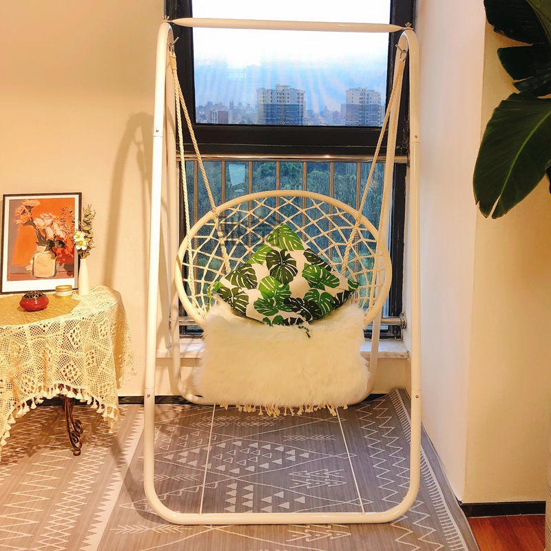 ins北欧吊篮抖音网红吊椅阳台流苏秋千室内儿童摇篮椅懒人家用