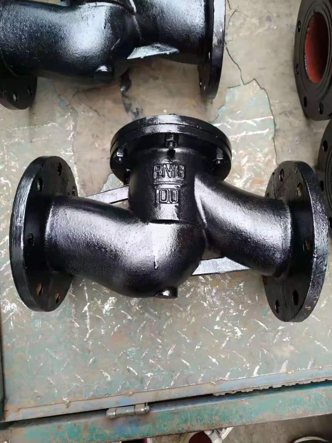 生产厂家 铸铁法兰连接h41h-16铸铁 升降式卧式止回阀