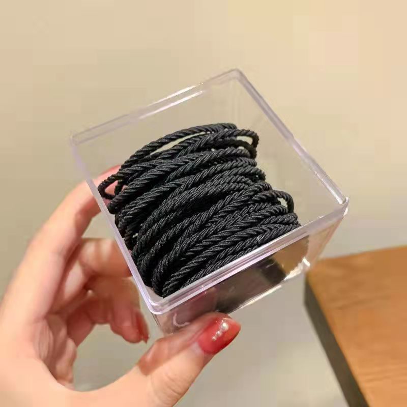 New 50 Boxed Gradient Color High Elastic Hair Band Simple Hair Band New Rubber Band Hair-Binding Head Rope