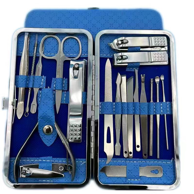 19 Pieces Manicure Set Fingernail Maintenance Kit Nail Clippers Manicure Implement Fingernail Maintenance Kit Large Wholesale