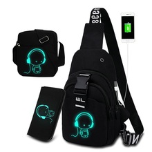 NEW USB Charged Shoulder Bag Waterproof Multifunction Light