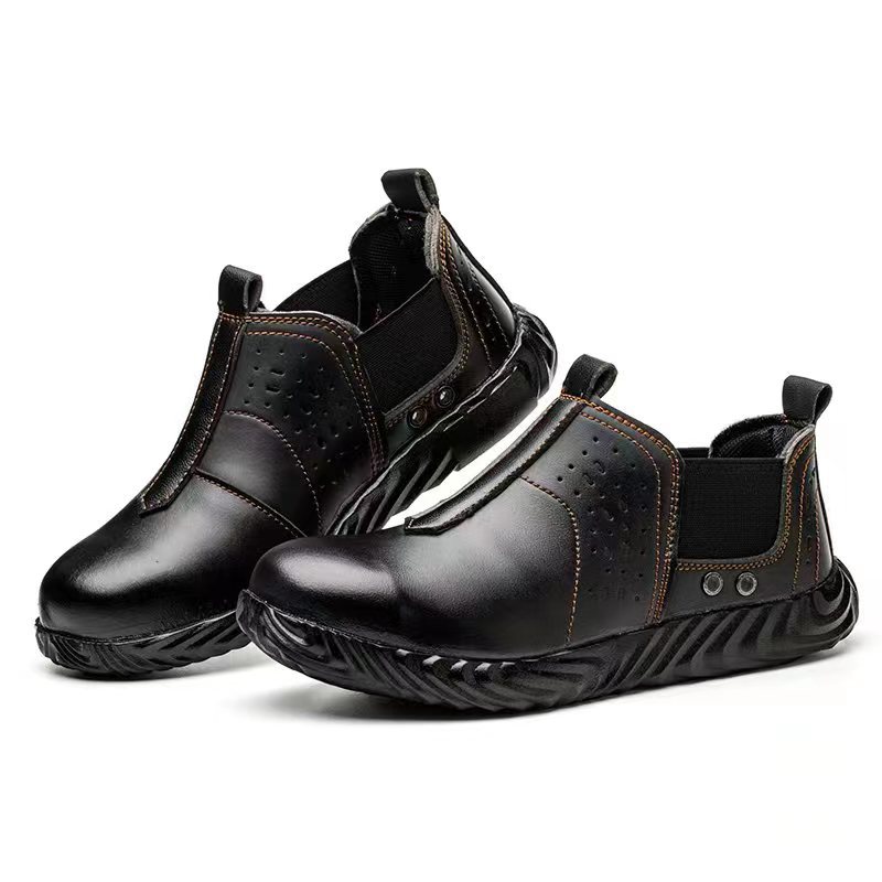 Factory Labor Protection Shoes Summer Welding Work Shoes Attack Shield and Anti-Stab Wear-Resistant and Lightweight Solid Soft Bottom Slip-on Labor Protection Shoes