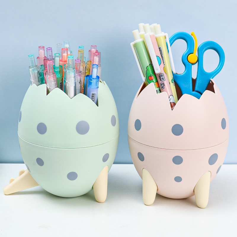 Multifunctional Cute Dinosaur Egg Pen Holder Fashion Office Desk Decoration Storage Box Personalized DIY Stationery Pen Container