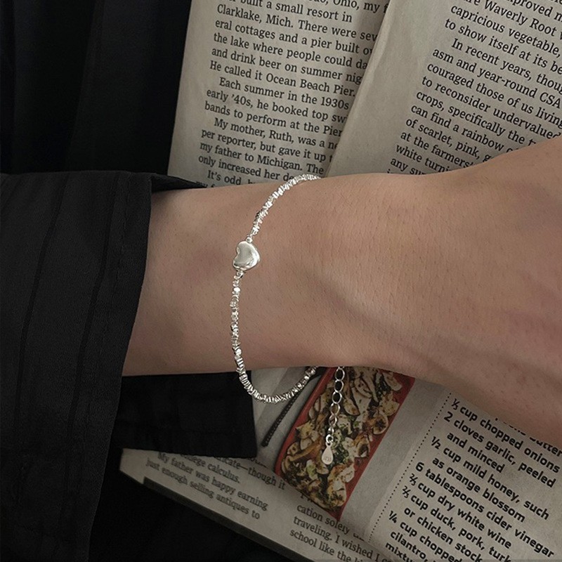 Women's Silver Baroque Pearl Bracelet Light Luxury Minority Exquisite High-Grade Internet Celebrity Bead Bracelets Bracelet