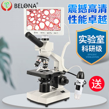 显微镜专业生物光学数码电子显示屏高清医学实验室看精子螨虫水产