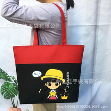 厂家批发女孩卡通印花日韩女士帆布包单肩包手提大容量妈咪包大包