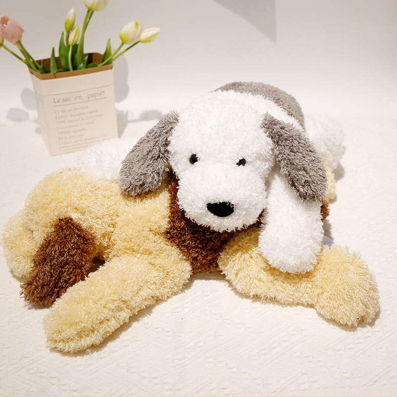 赛特嘟嘟趴趴狗抱枕冰凉感卷毛双色狗公仔趴姿小狗玩偶生日礼物女