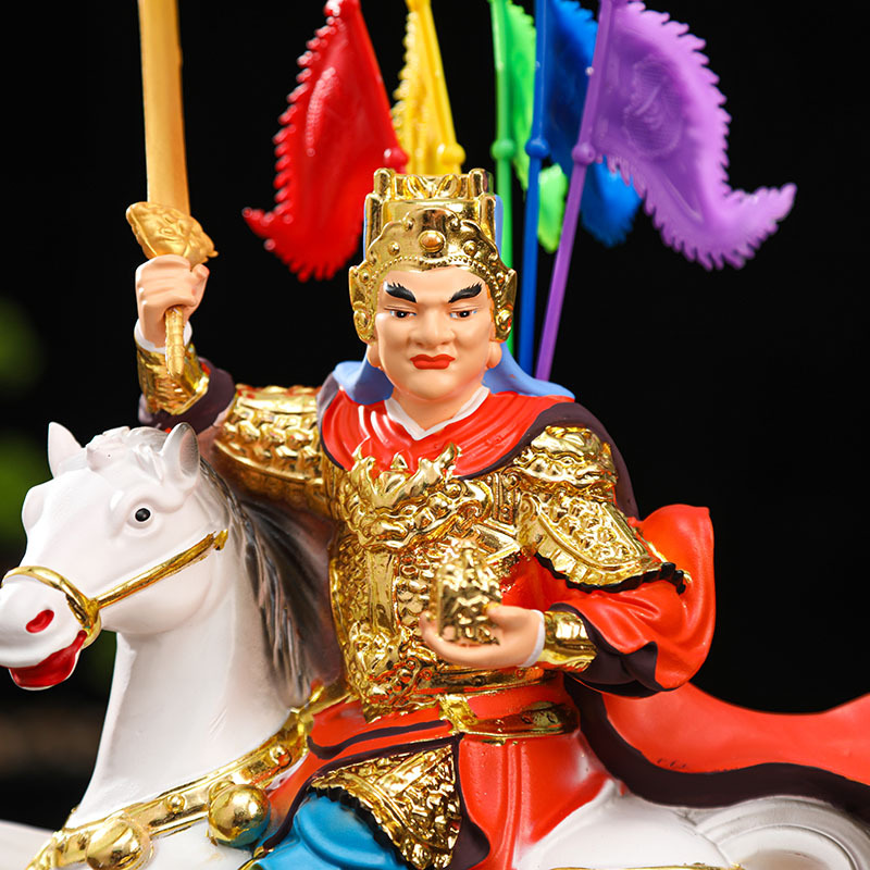报马仙像黄小跑骑马将军树脂佛像保仙家 12寸30cm黄天乐家用摆件