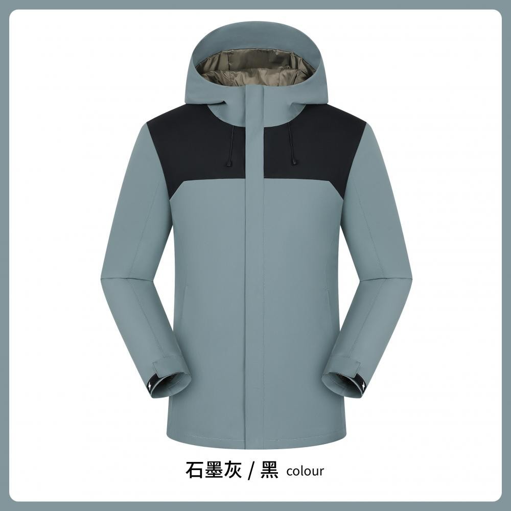 一体羽绒棉冲锋衣工作服刺绣logo外套防风防雨户外工装登山服
