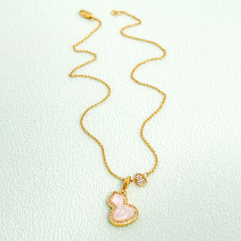 2023年秋季新款潮韩国葫芦项链女小众微镶锆石白贝母轻奢风锁骨链