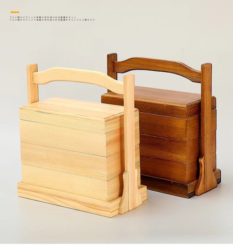 复古简约家用手提实木食盒子木质包装盒中秋糕点月饼礼品木盒定制