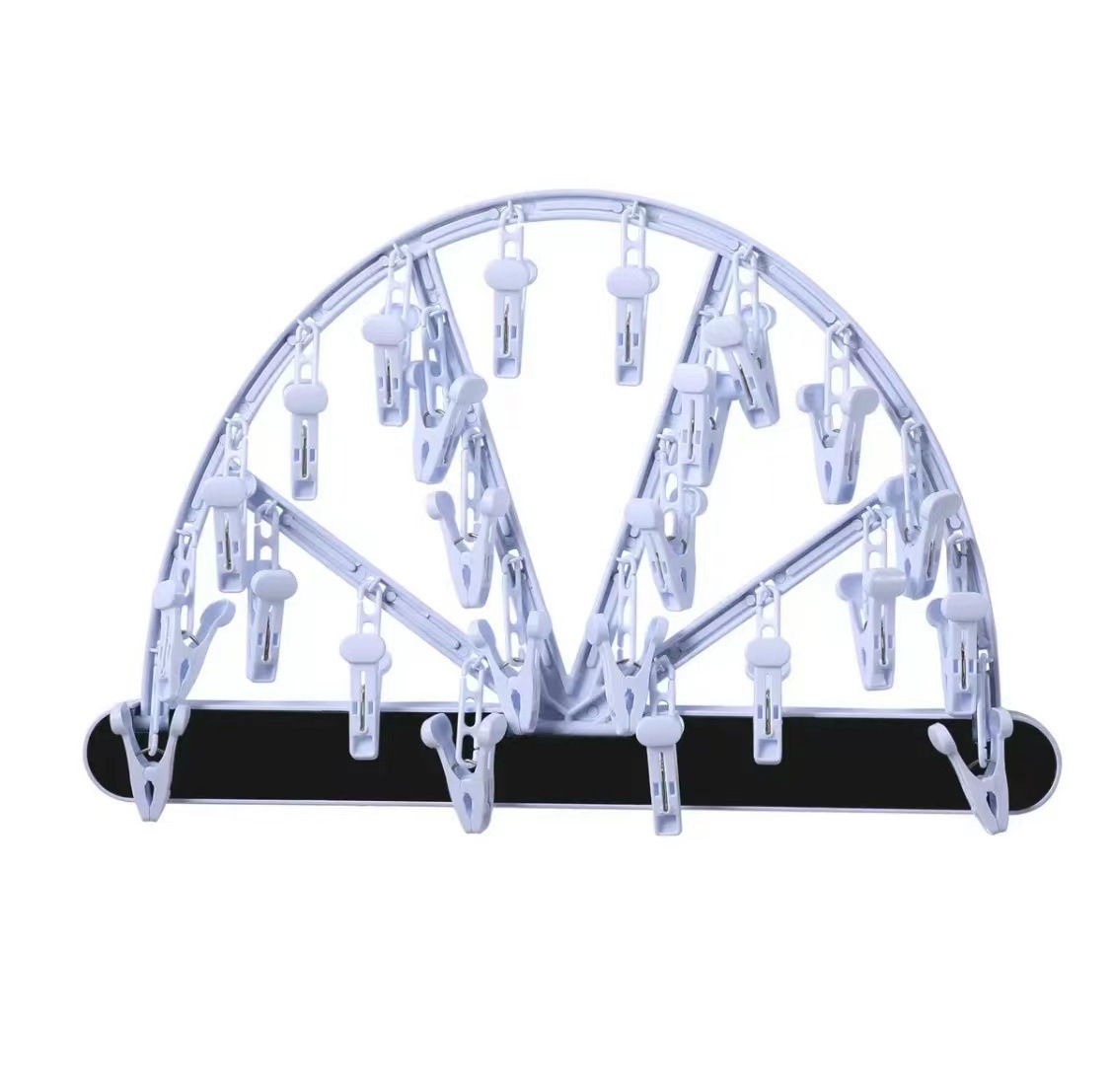 Punch-Free Wall-Mounted Multi-Functional Folding Drying Rack 24 Clips