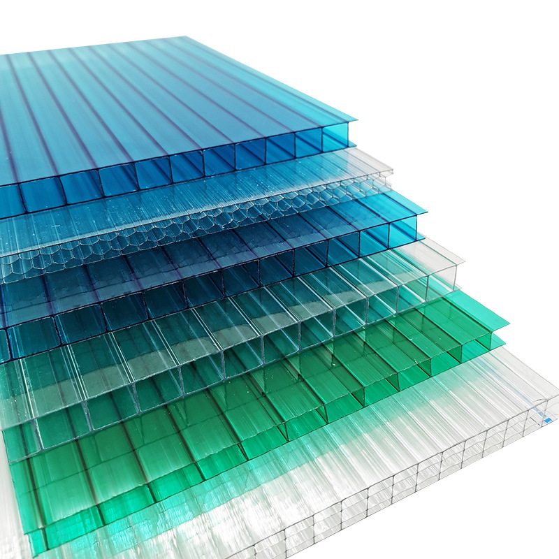 定制阳光板透明pc耐力板温室大棚车雨棚中空实心采光板隔热遮阳板