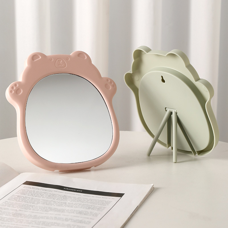 Bear Claw Desktop Single-Sided Vertical Makeup Mirror Cream Style Office Dressing Table Mirror Cute Irregular Dressing Mirror