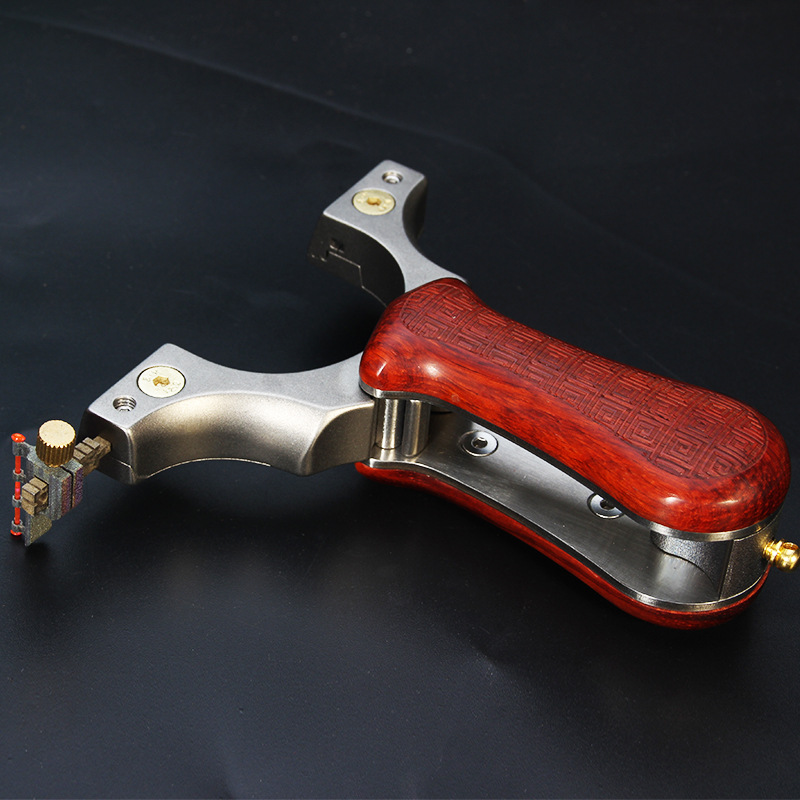 折叠钛合金快压夹片户外弹弓分体拆卸过安检弓头瞄具竞技扁皮弹工