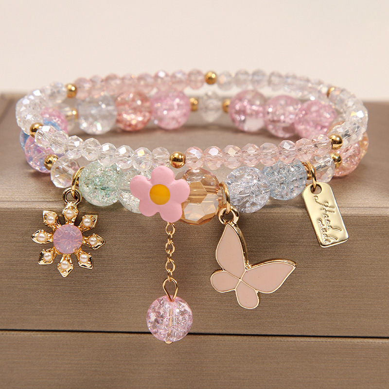 儿童手链女公主水晶手环闺蜜一对松紧带甜美小学生日礼物手串手饰