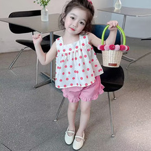 女童夏季背心套装2023新款韩版女宝宝无袖洋气可爱夏款两件套代发