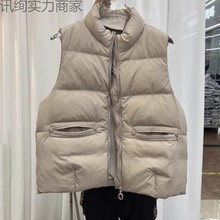 秋冬立领轻薄羽绒服女马甲背心坎肩短款白鸭绒保暖冬装小个子外套