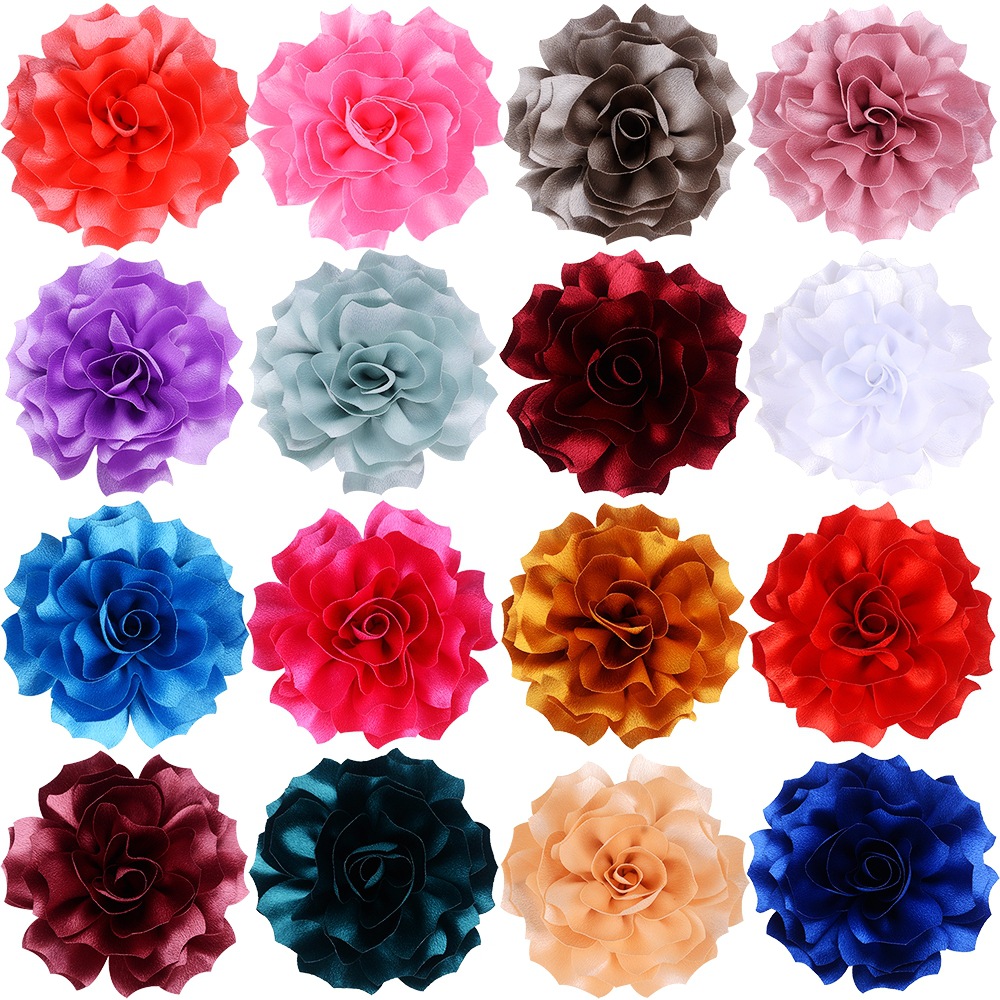 11cm大号绸缎布料手工卷花 立体仿真牡丹花 拖鞋帽子装饰花朵现货