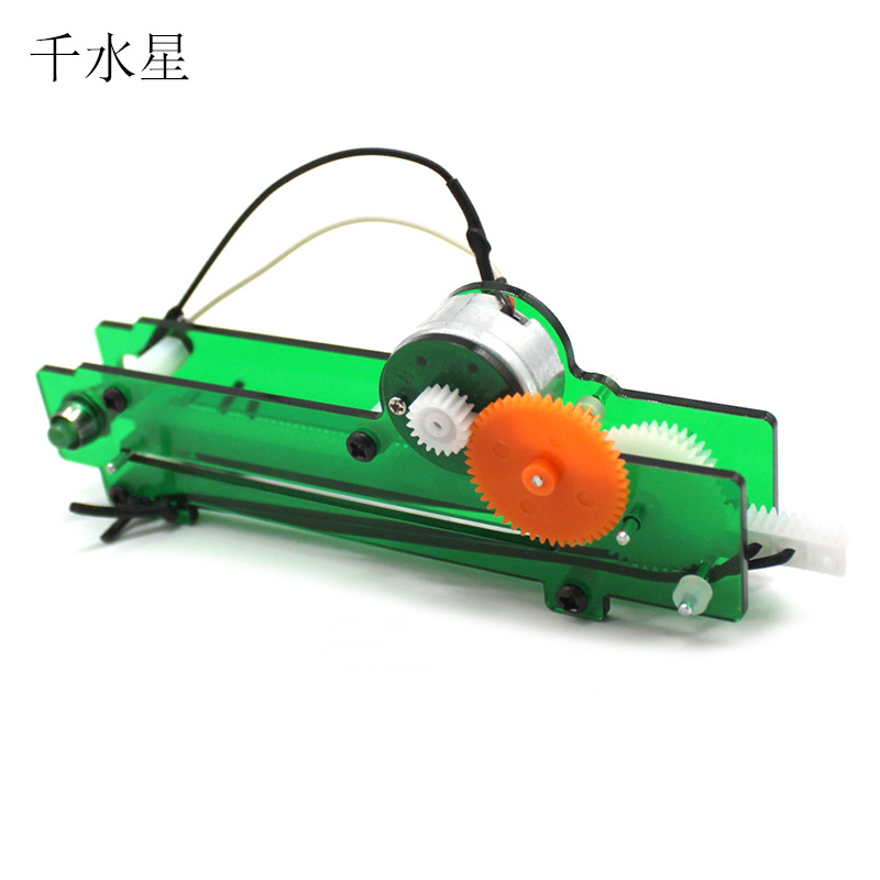 齿条拉力发电机(带灯) 动能电能转换科学实验手工蓄力弹力diy