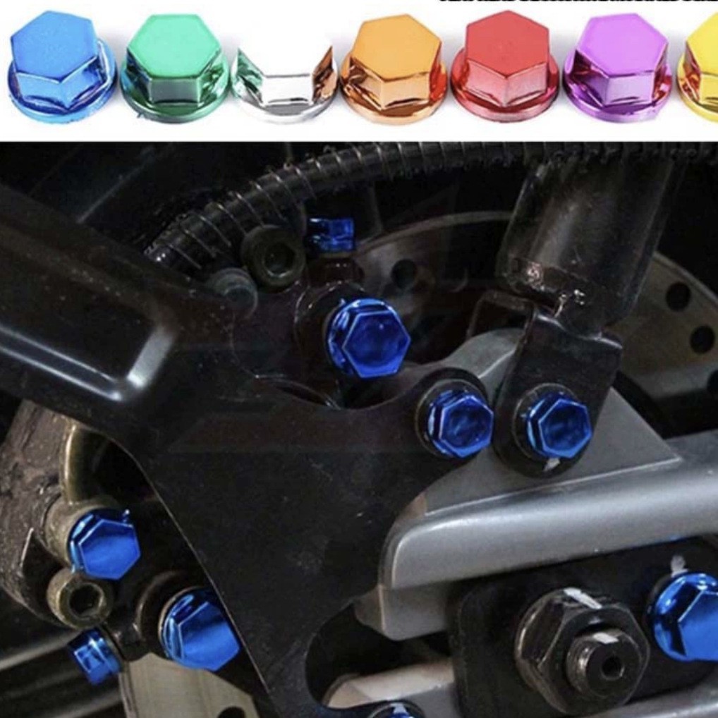 摩托车改装配件机头螺丝盖装饰螺丝帽踏板车发动机六角螺丝帽盖子