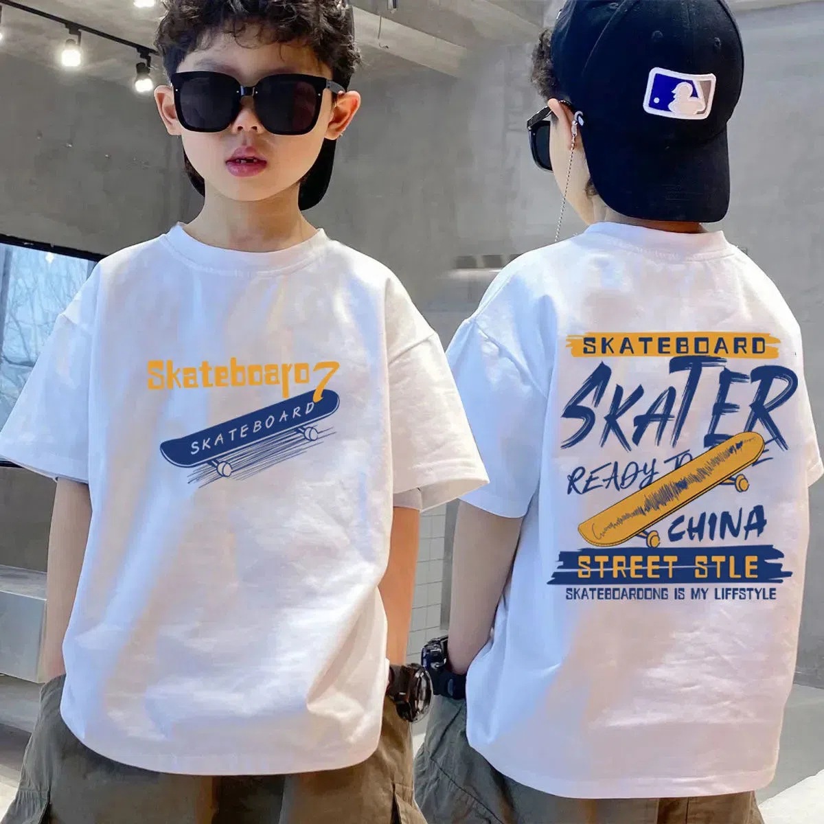 children‘s clothing children‘s t-shirt boys‘ short-sleeved cotton 2024 new medium and big children‘s summer casual bottoming shirt korean style clothes