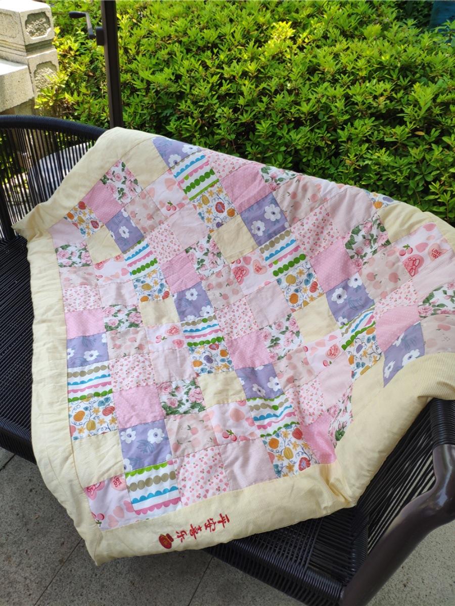 百家被成品棉花被手工被子纯棉被套被芯婴幼儿全棉绣花抱被可