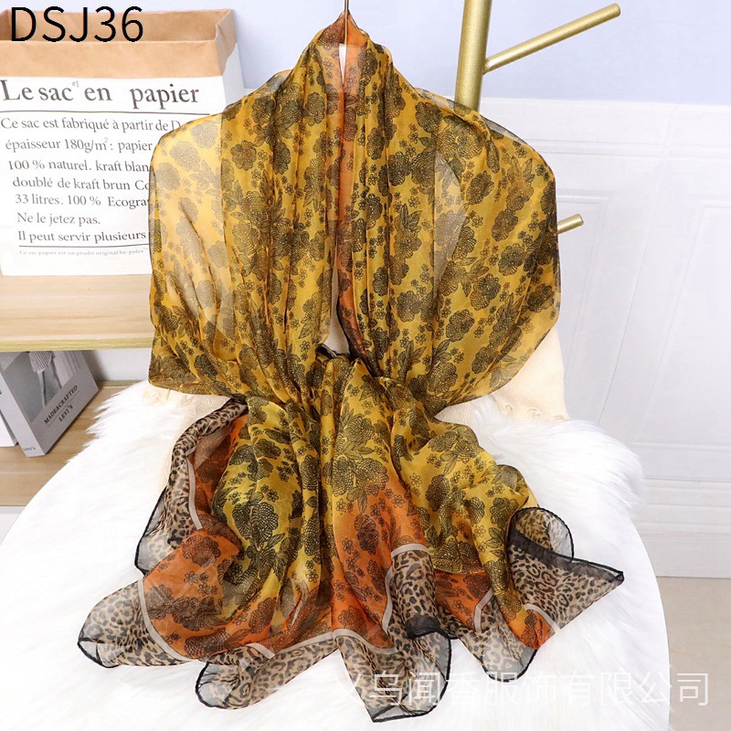 2022 New Sunscreen Thin Silk Scarf Female All-Matching Sun-Proof Shawl TikTok Hot Sale Sun Protection UV Protection Large Gauze Scarf