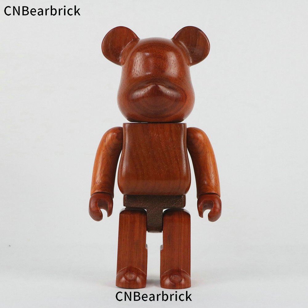 bearbrick红花梨实木积木熊400(cm潮玩公仔木头熊玩偶装饰摆件