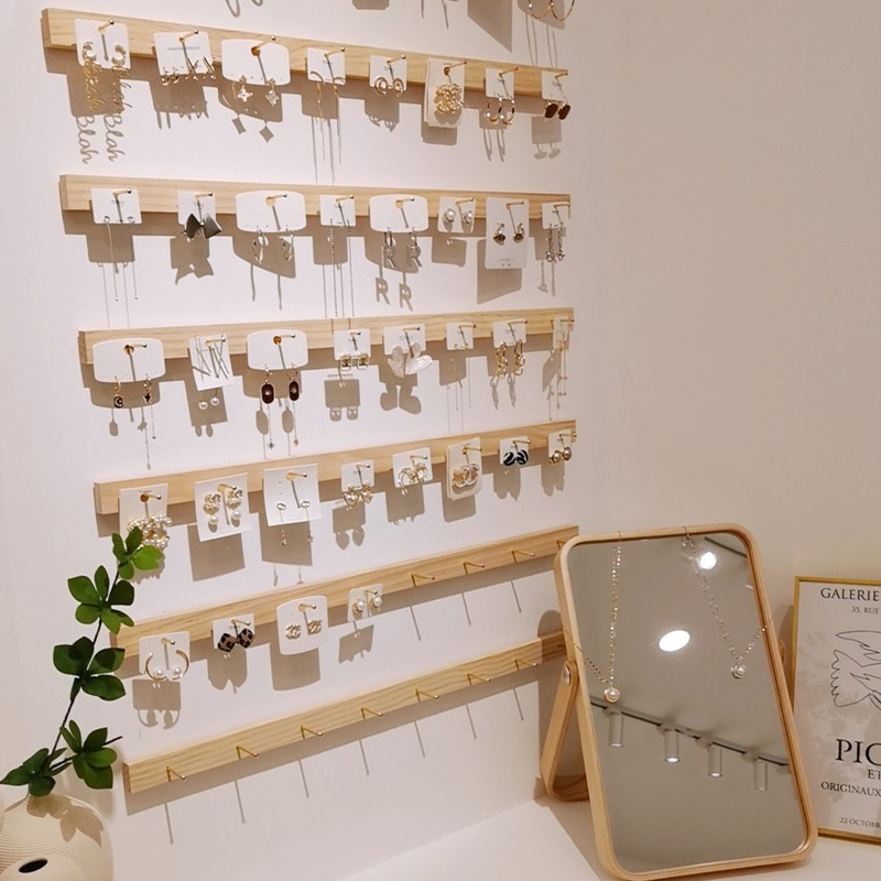 耳环收纳墙上墙耳饰架架子墙上挂钩展示架发饰服装店创意首饰架