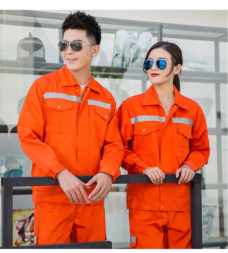 工装制服长袖反光条环卫工人工作服套装春秋薄款劳保服耐磨汽修服