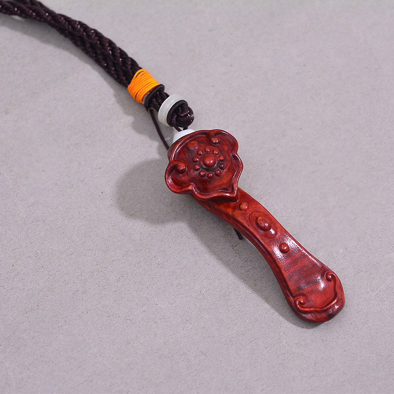 红木雕如意挂件文玩手把件男女士小把玩实木随身老料小叶紫檀如意