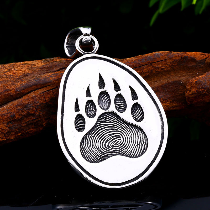 beier外贸欧美饰品批发 不锈钢熊爪维京吊坠复古创意北欧钛钢项坠