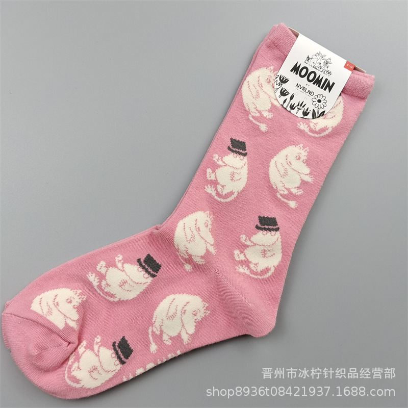 Rishan Mming Yamei Mori Style Women's Socks Ins Mid-Calf Socks Cartoon Cotton Socks Trendy Four Seasons Foreign Trade Socks Wholesale